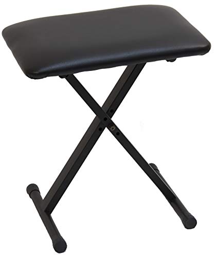 Adjustable Padded Folding Keyboard Bench Black J109