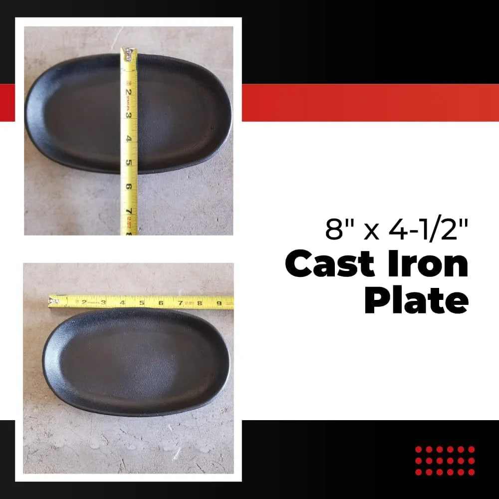 Cast Iron Steak Plate with Wooden Holder V380