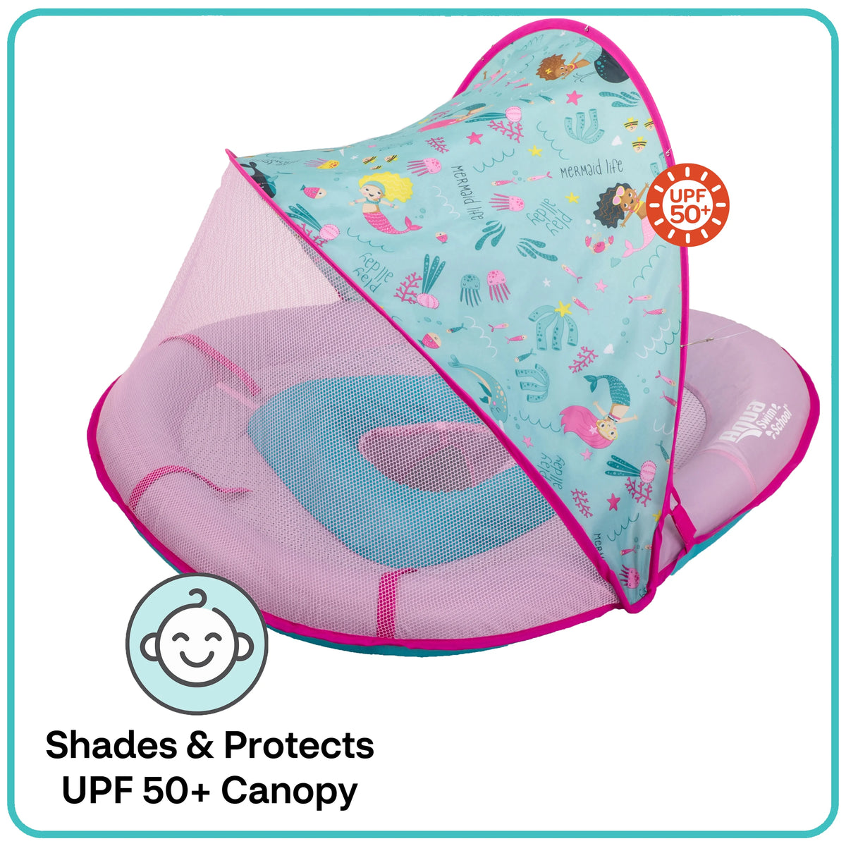 Pink Baby Pool Float Boat with 2 Toys P4141