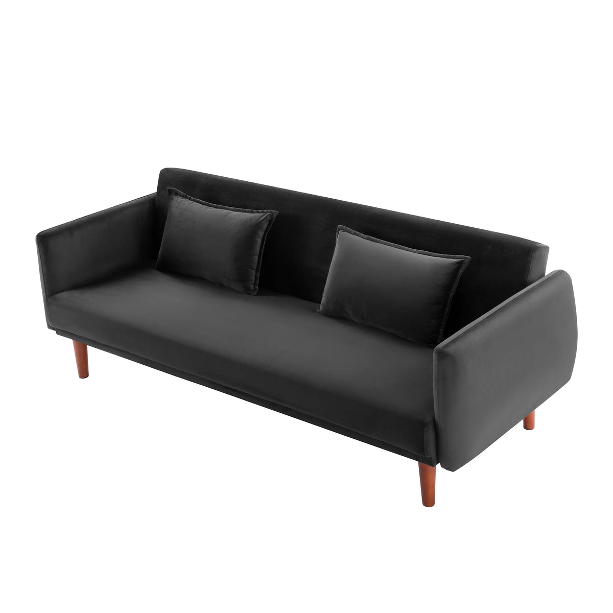 Black Velvet Convertible Sofa Bed P6172
