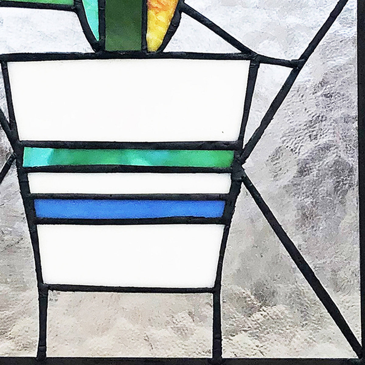 Prickly Pear Cactus Glass Window Panel J9546