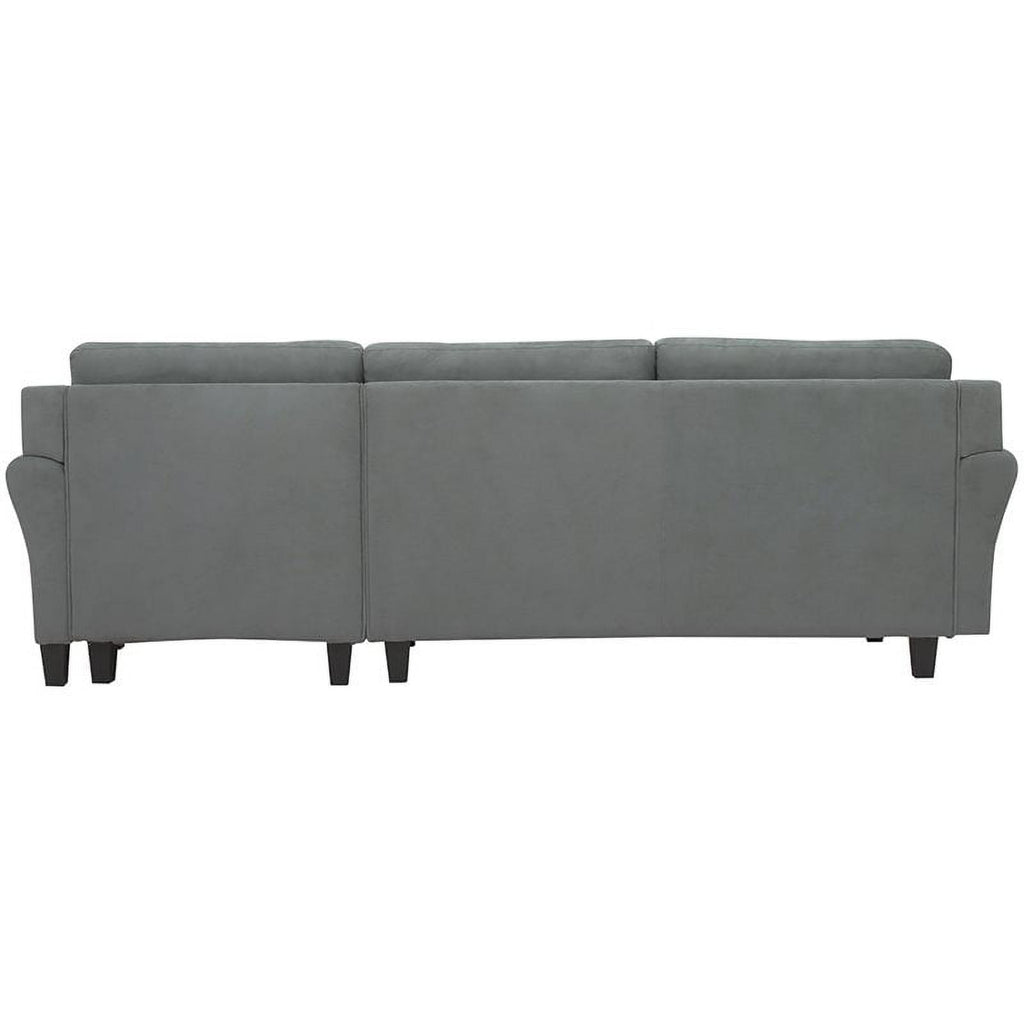 Gray Sectional with Rolled Arms L520