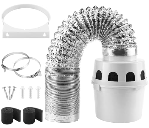 Indoor Dryer Vent Kit with 4-Inch Proflex Duct, White B118