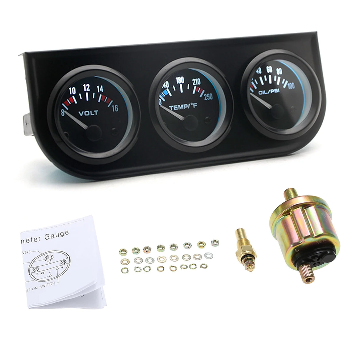 52mm Triple Gauge Kit for Voltage, Water Temperature, Oil Pressure H686291