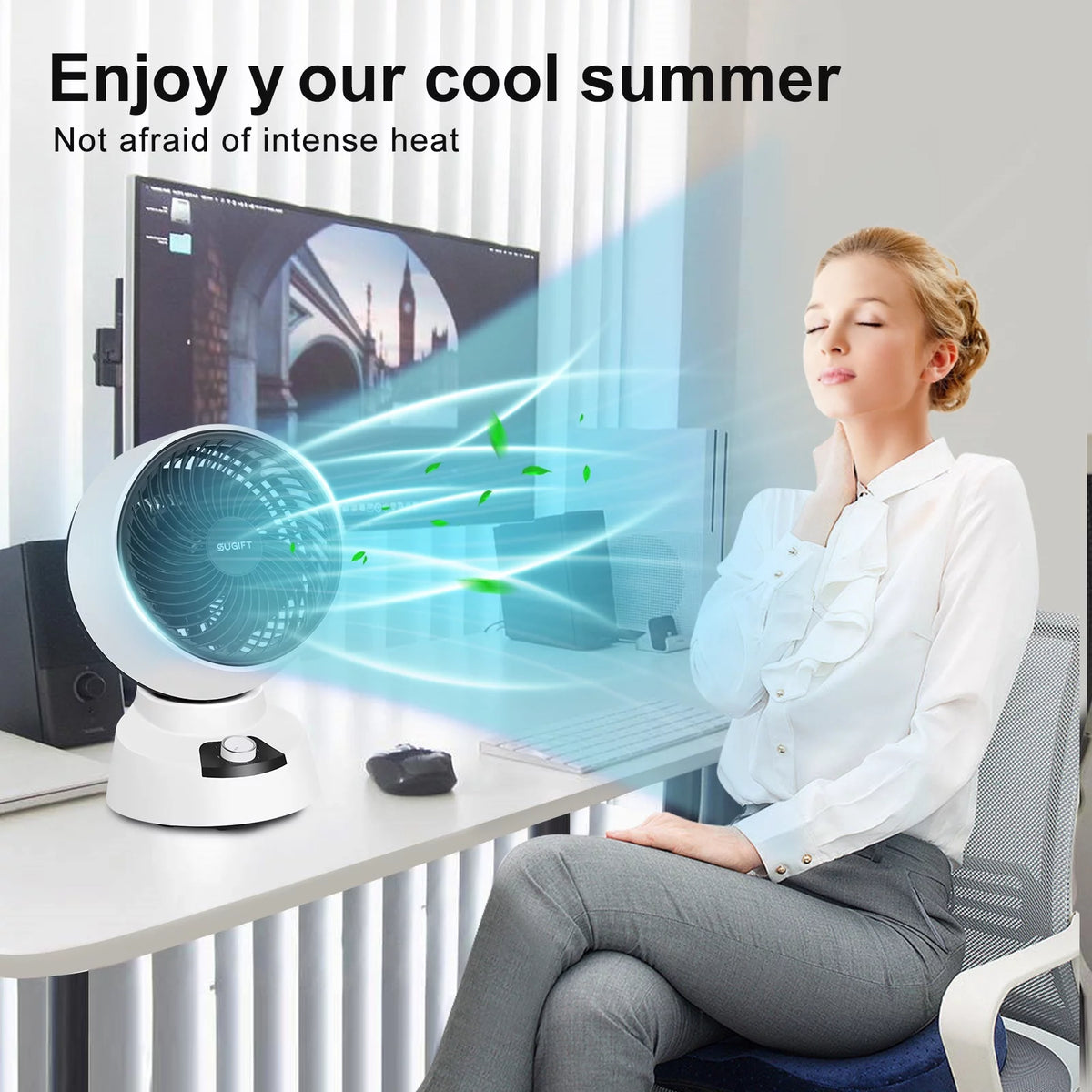 White 3 Speed Air Circulator Fan U607