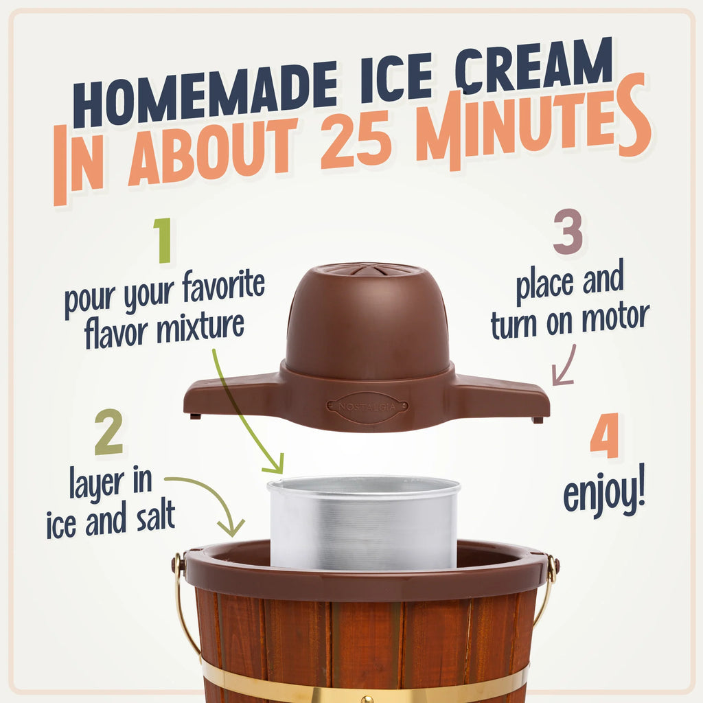 4-Quart Wood Bucket Ice Cream Maker D98084