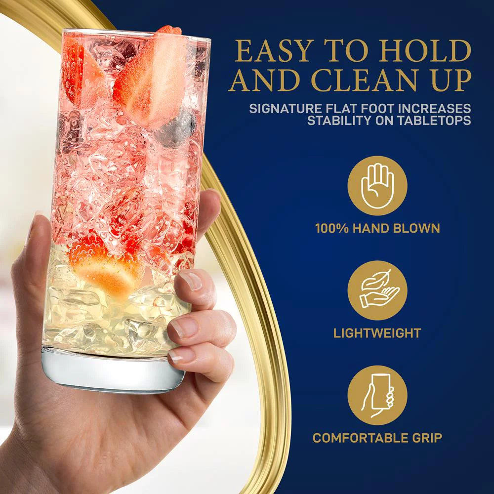 Set of 2 Clear Highball Drinking Glasses K39329