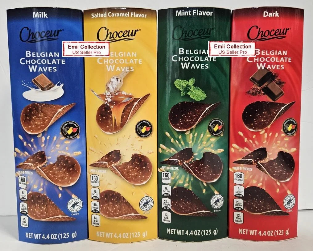 Milk & Salted Caramel, Mint, Dark Chocolate Waves (4 Rolls) V3998