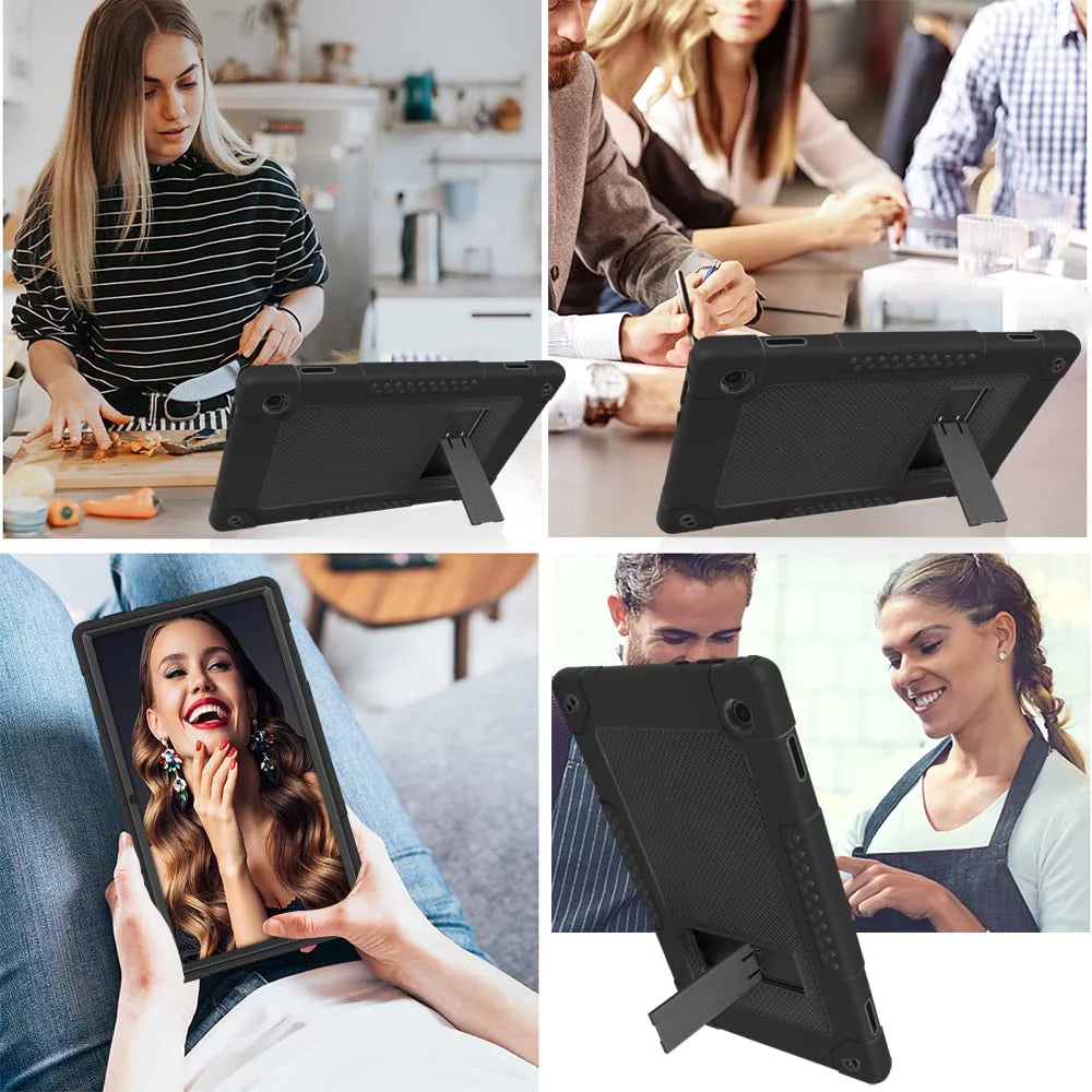 Black Heavy Duty Tablet Case with Kickstand and Shoulder Strap F855736