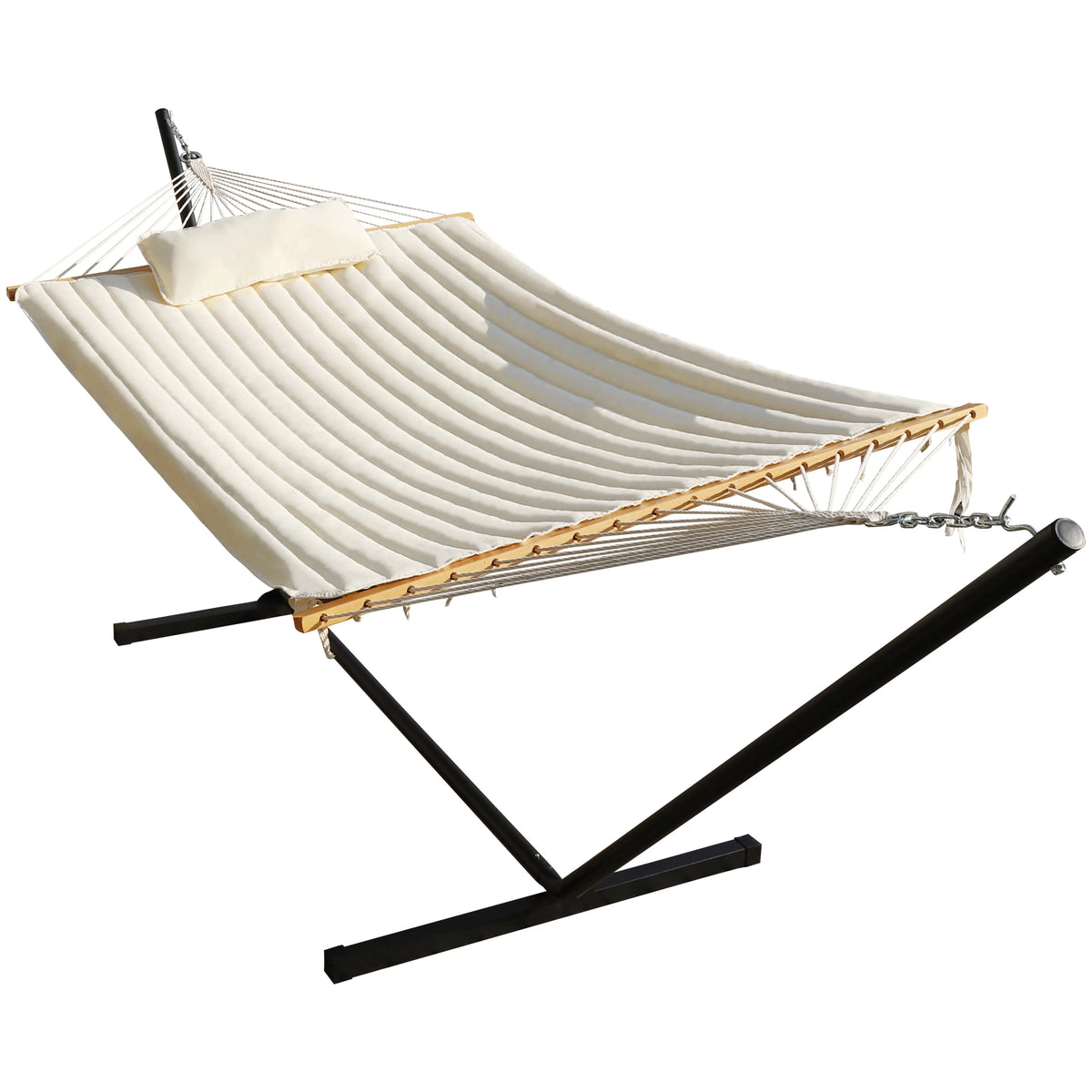 2-Person Hanging Hammock with Steel Stand and Cotton Pad G580034