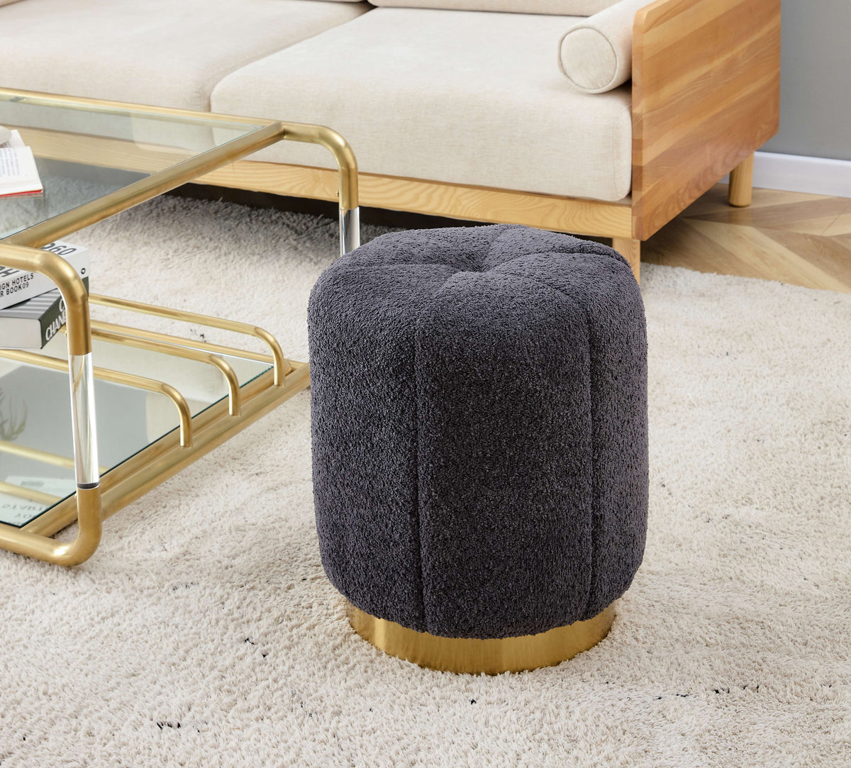 Teddy Fabric Cover Ottoman R78858
