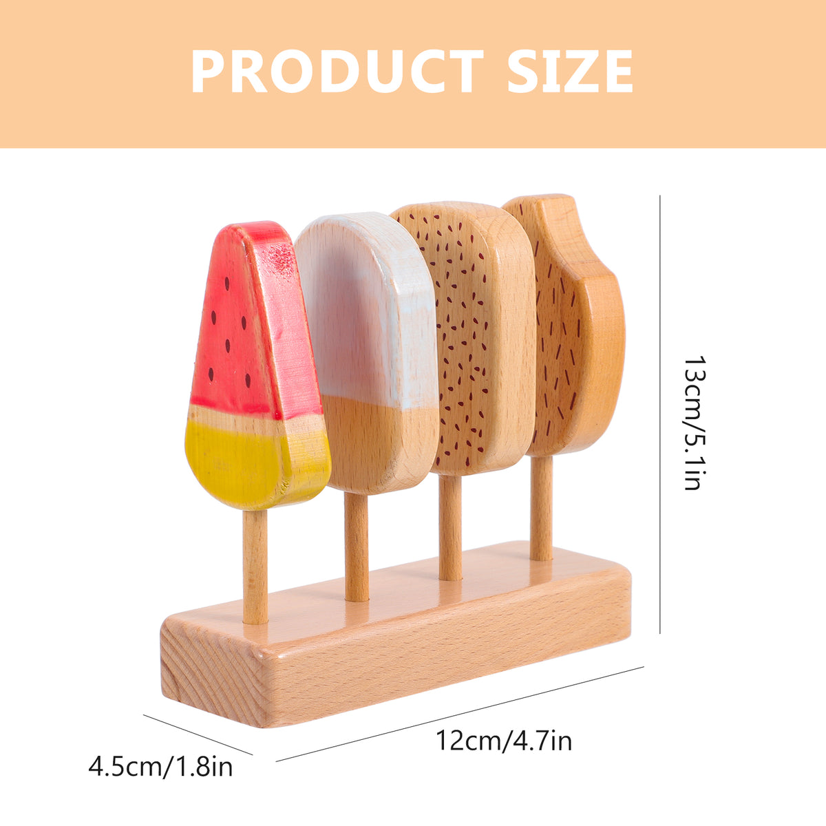 Wooden Ice Cream Pretend Play Playset Q94993