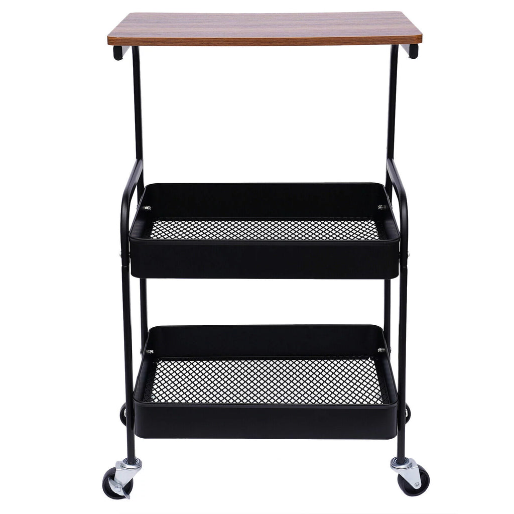 3 Tier Mobile Laptop Printer Cart Rolling Computer Stand Q9316