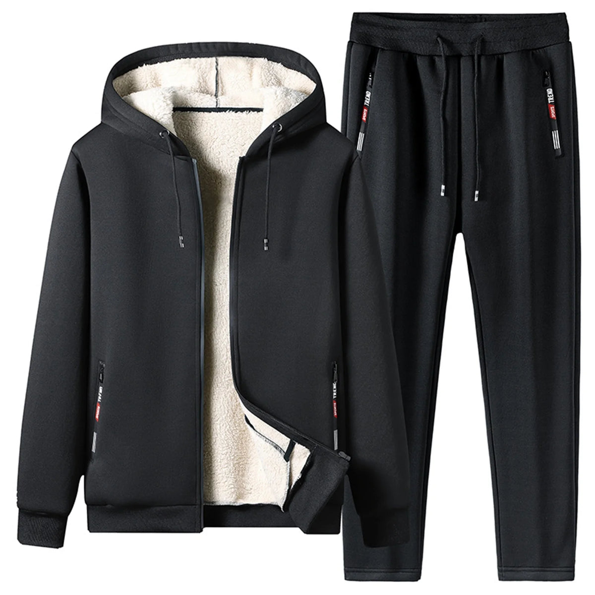 Black XXL Fleece Suit N4378