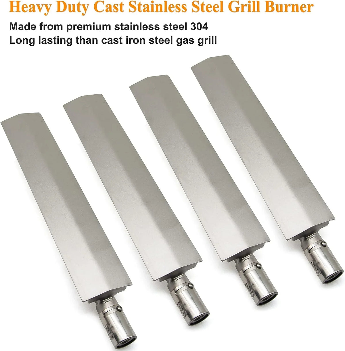 Set of Four Heavy Duty Cast Stainless Steel Burners for Gas Grills W1723
