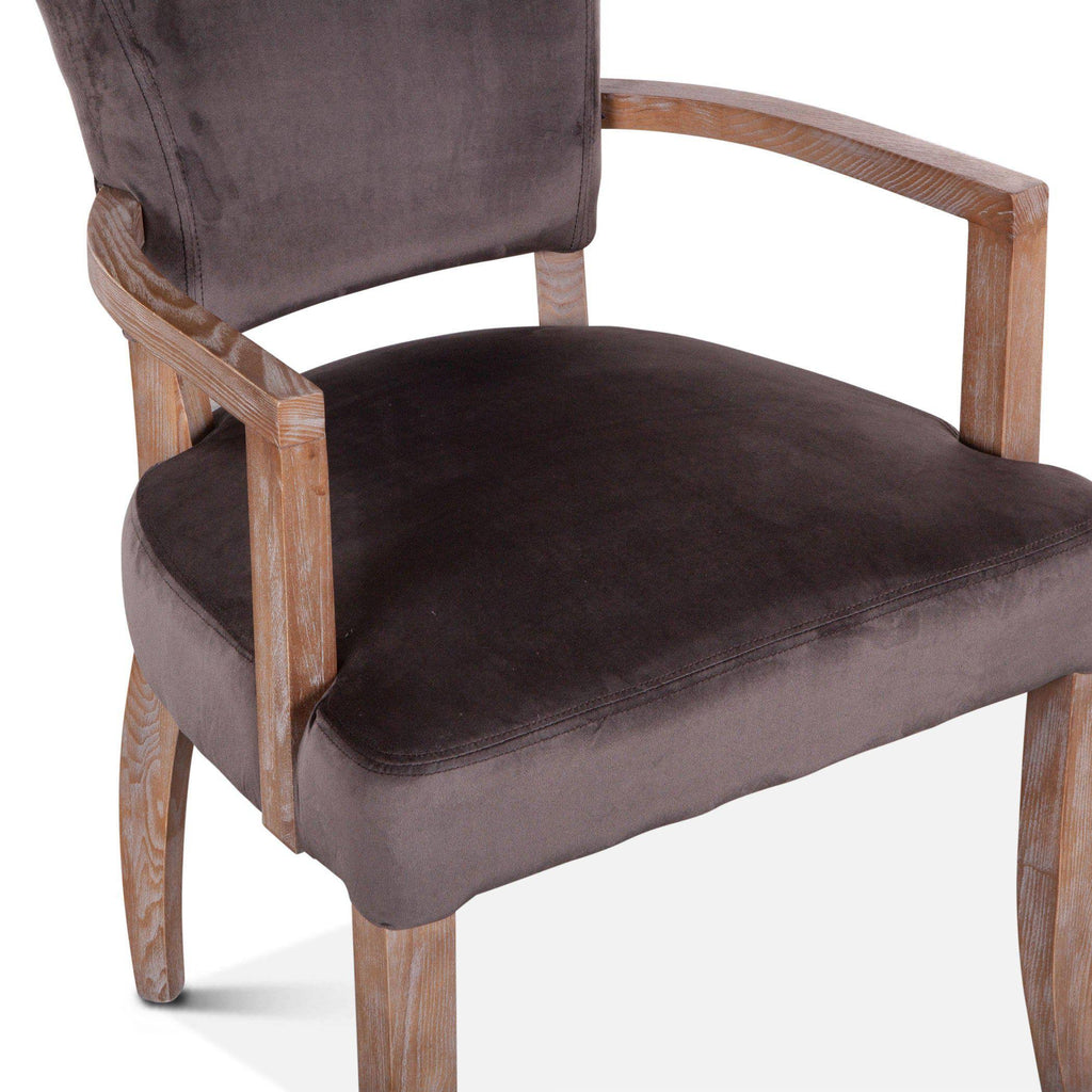 Asphalt Gray Velvet Upholstered Armchair U47441