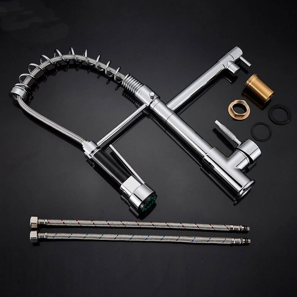 Brushed Nickel Single Handle Kitchen Faucet with Pull Down Sprayer B690820