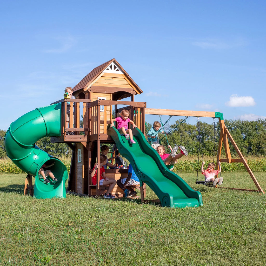 Cedar Swing Set V136