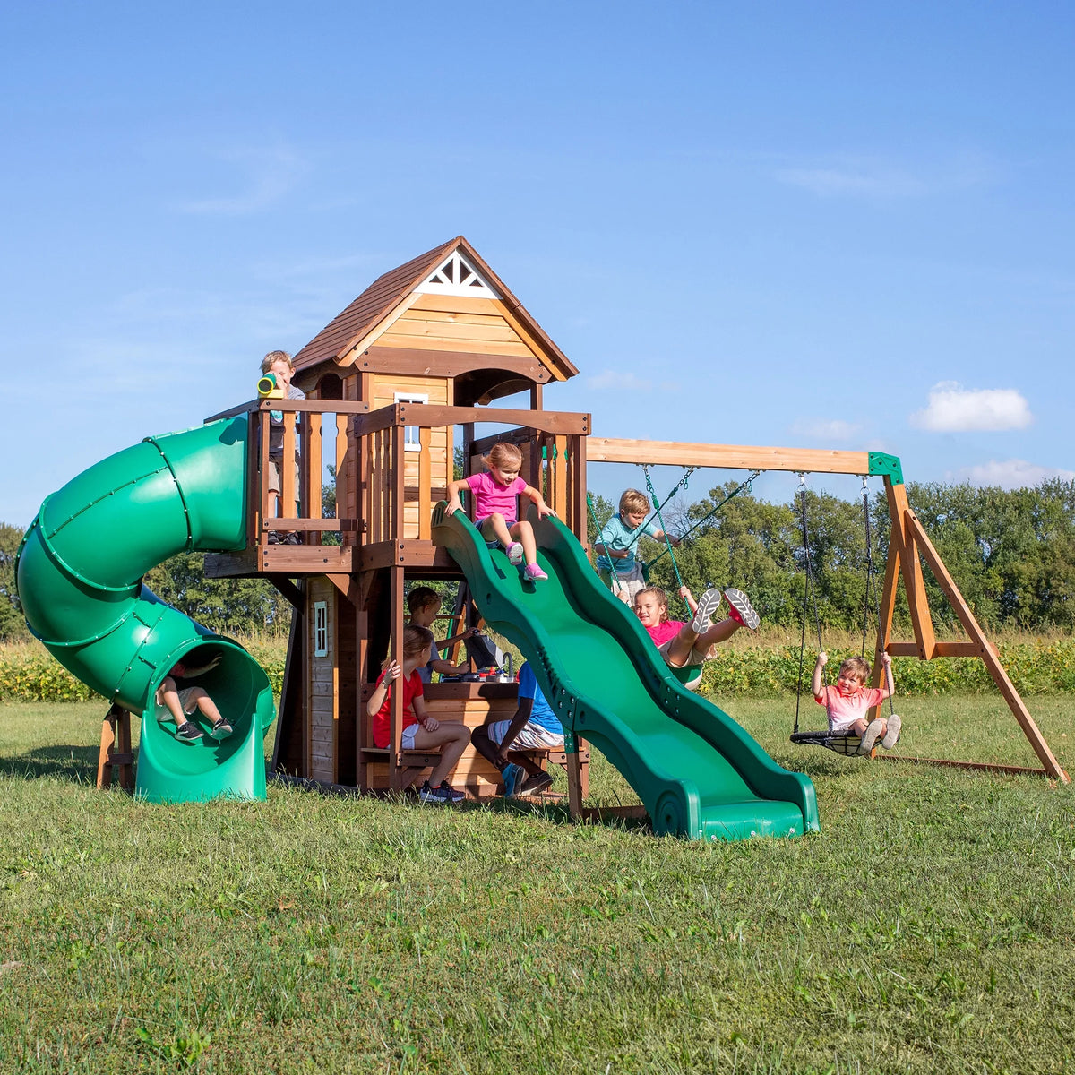 Cedar Swing Set V136