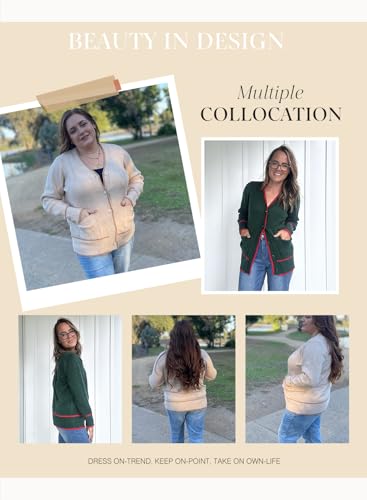 Short Cardigans Color Blocked Button Down Sweaters with Pockets O701907