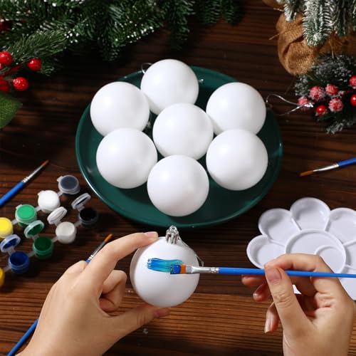 24 Set Christmas Ball Ornament 2.36 Inch White U10128
