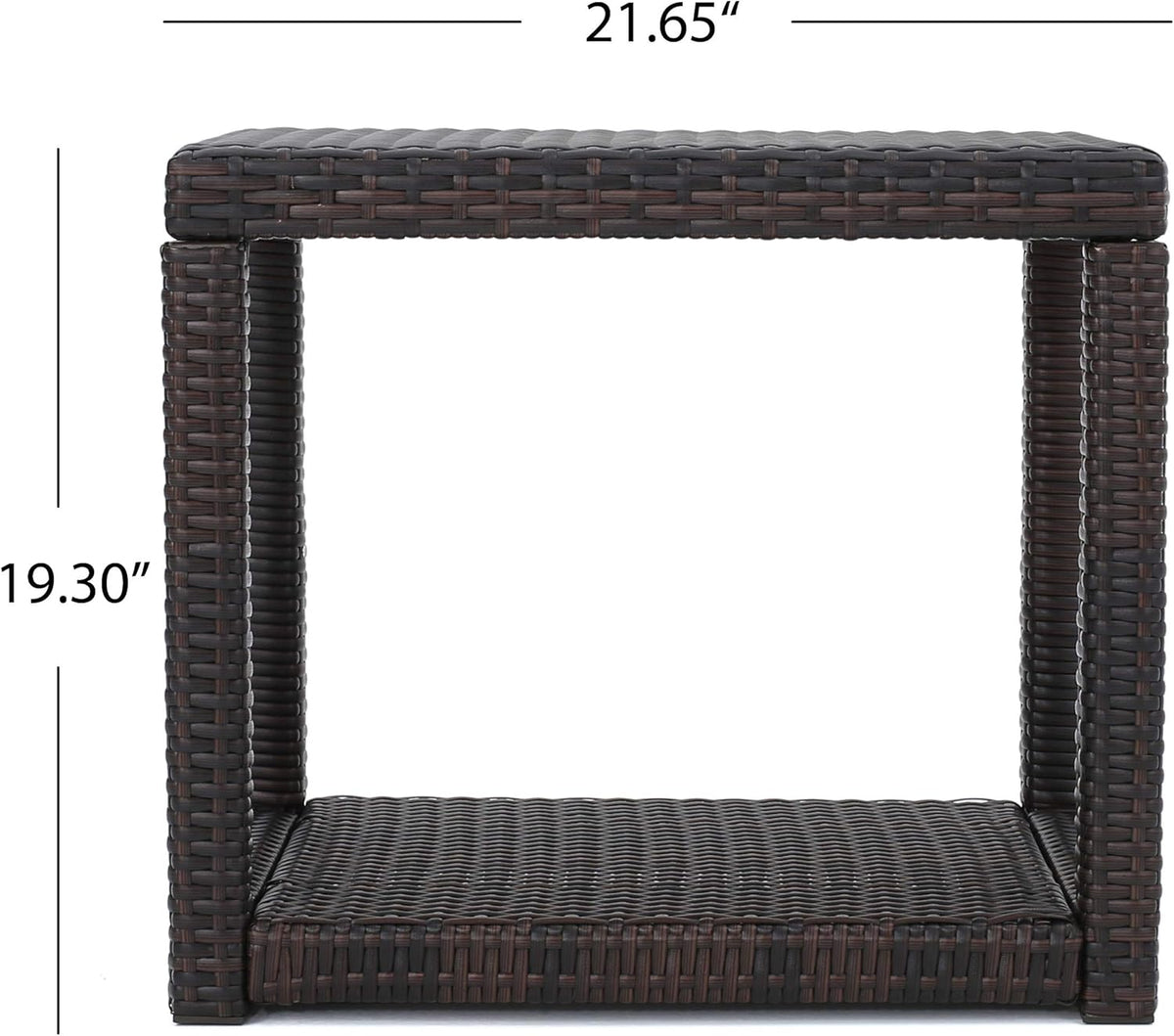 Multibrown Outdoor Wicker Accent Table F974207