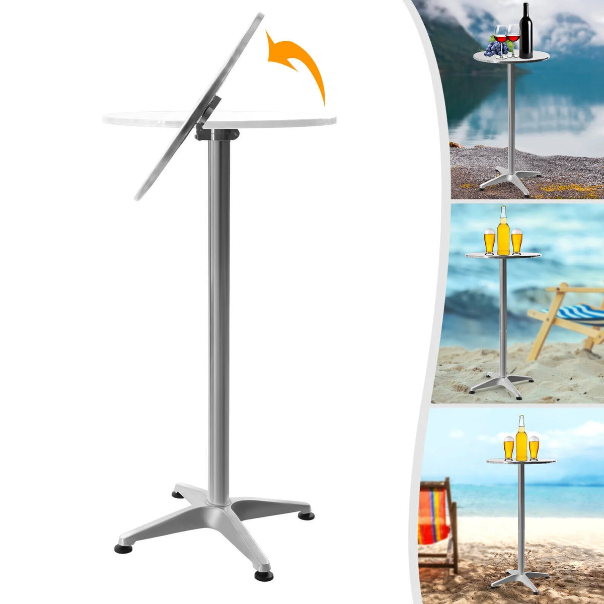 Bar Height Folding Metal Dining Table H216640