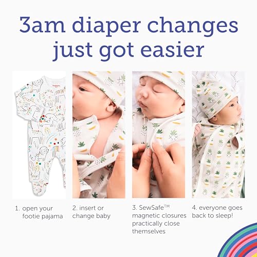 Soft Modal Baby Footie Pajamas with Magnetic Fastener Y969