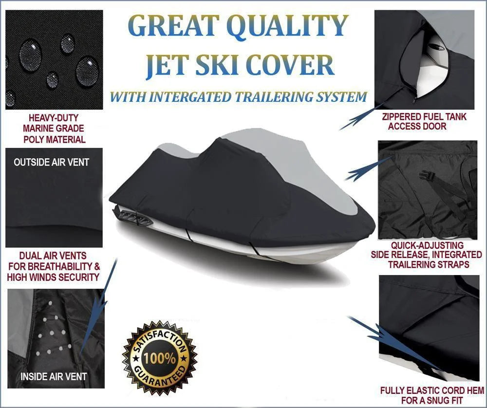 JETSKI Trailerable Cover Black/Grey 2 Seater Z8657