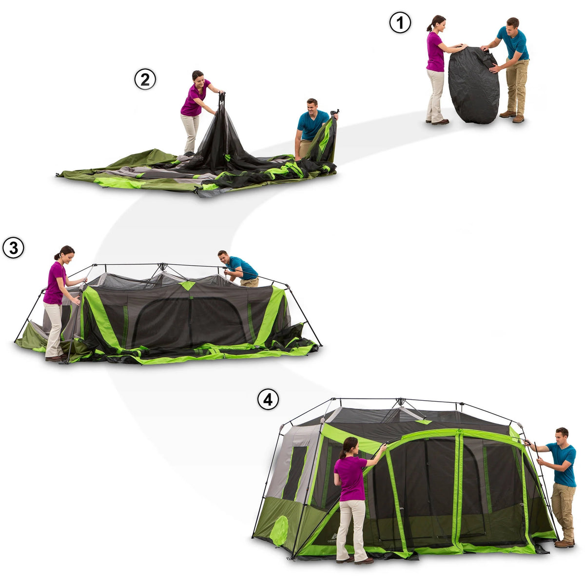 14' x 13.5' 9 Person 2 Room Instant Cabin Tent with Screen Room Q23120