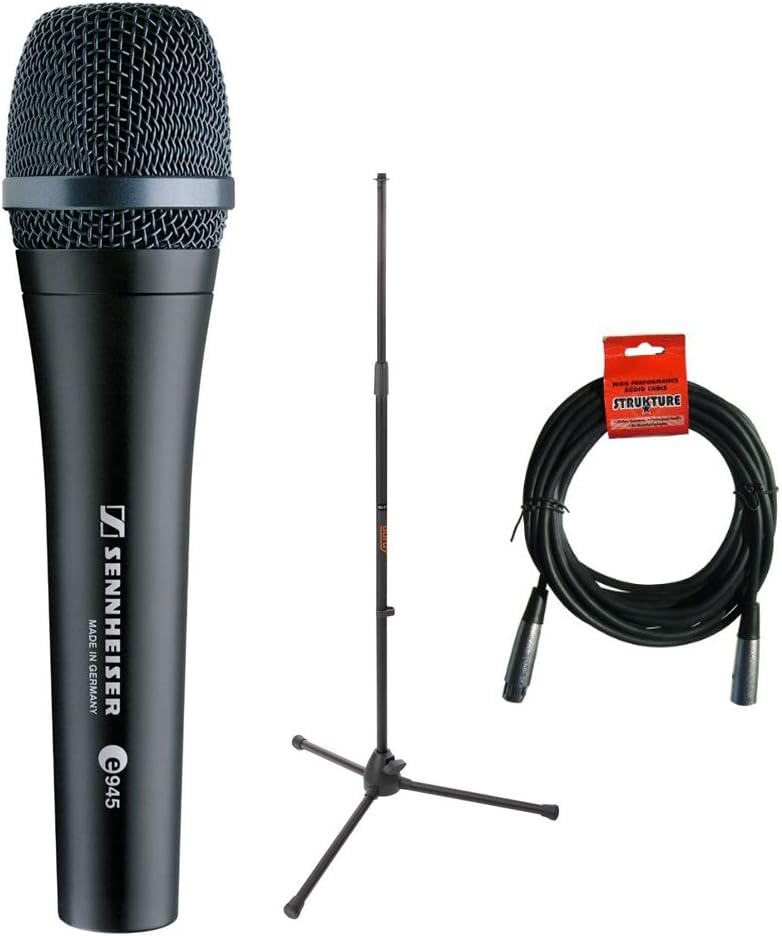 Supercardioid Dynamic Handheld Vocal Microphone with Tripod Stand & 20' XLR Cable G808