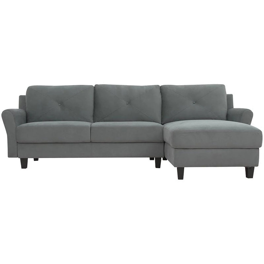 Gray Sectional with Rolled Arms L520