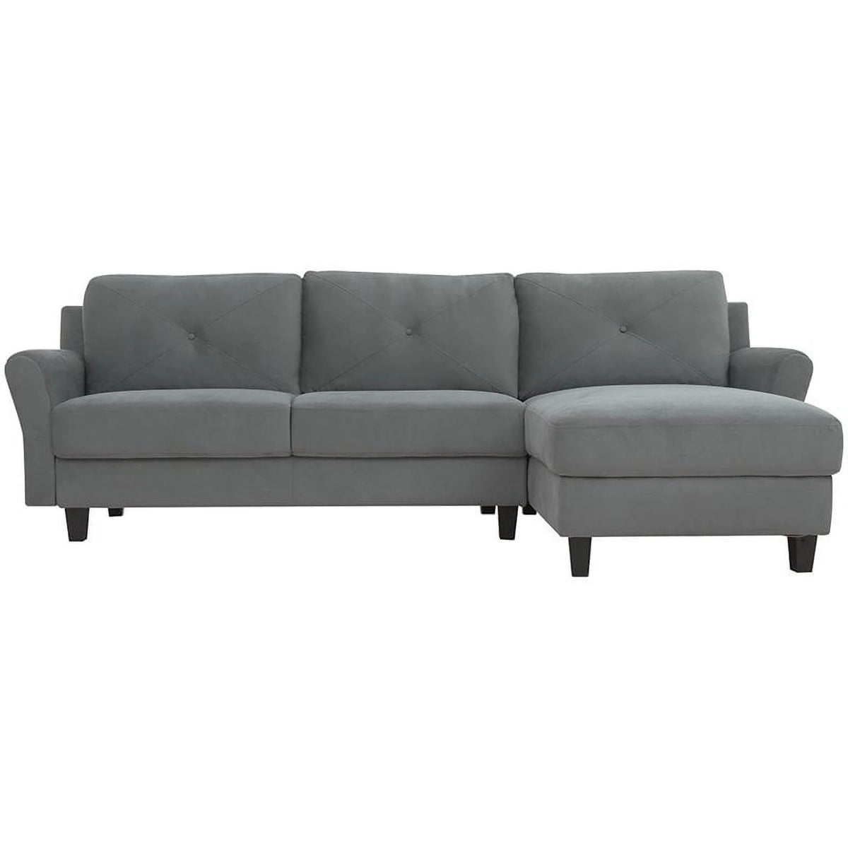 Gray Sectional with Rolled Arms L520