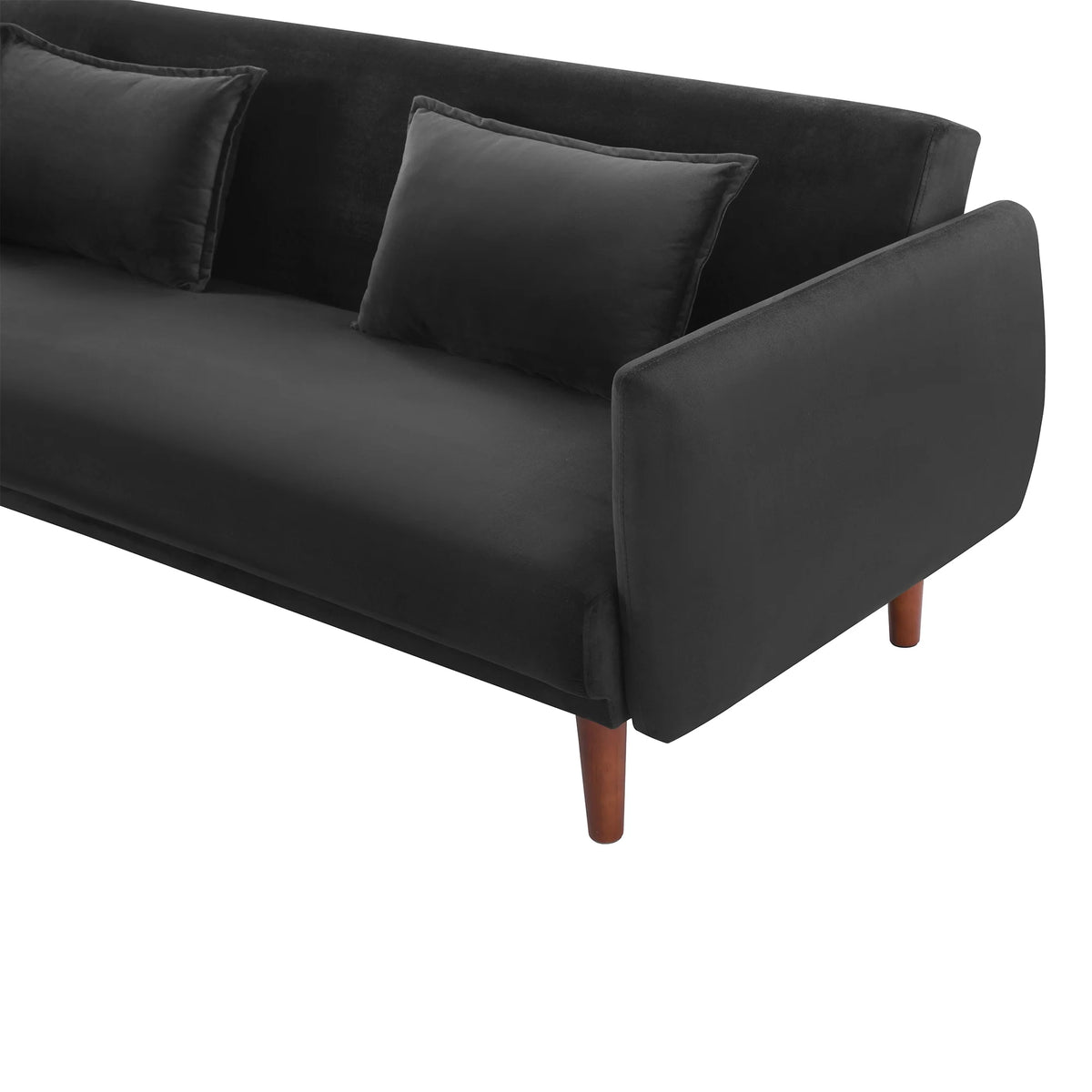 Black Velvet Convertible Sofa Bed P6172