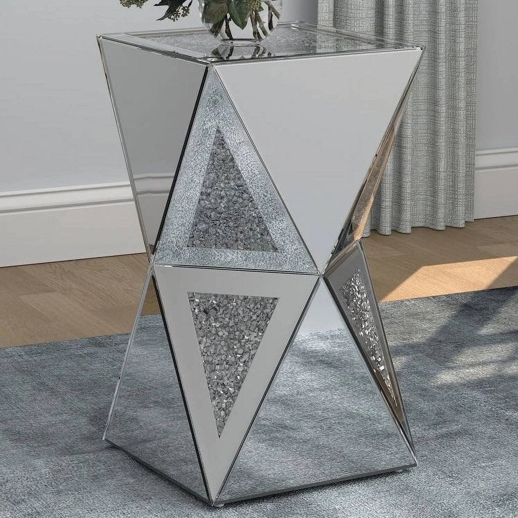 Silver Geometric Side Table S198387