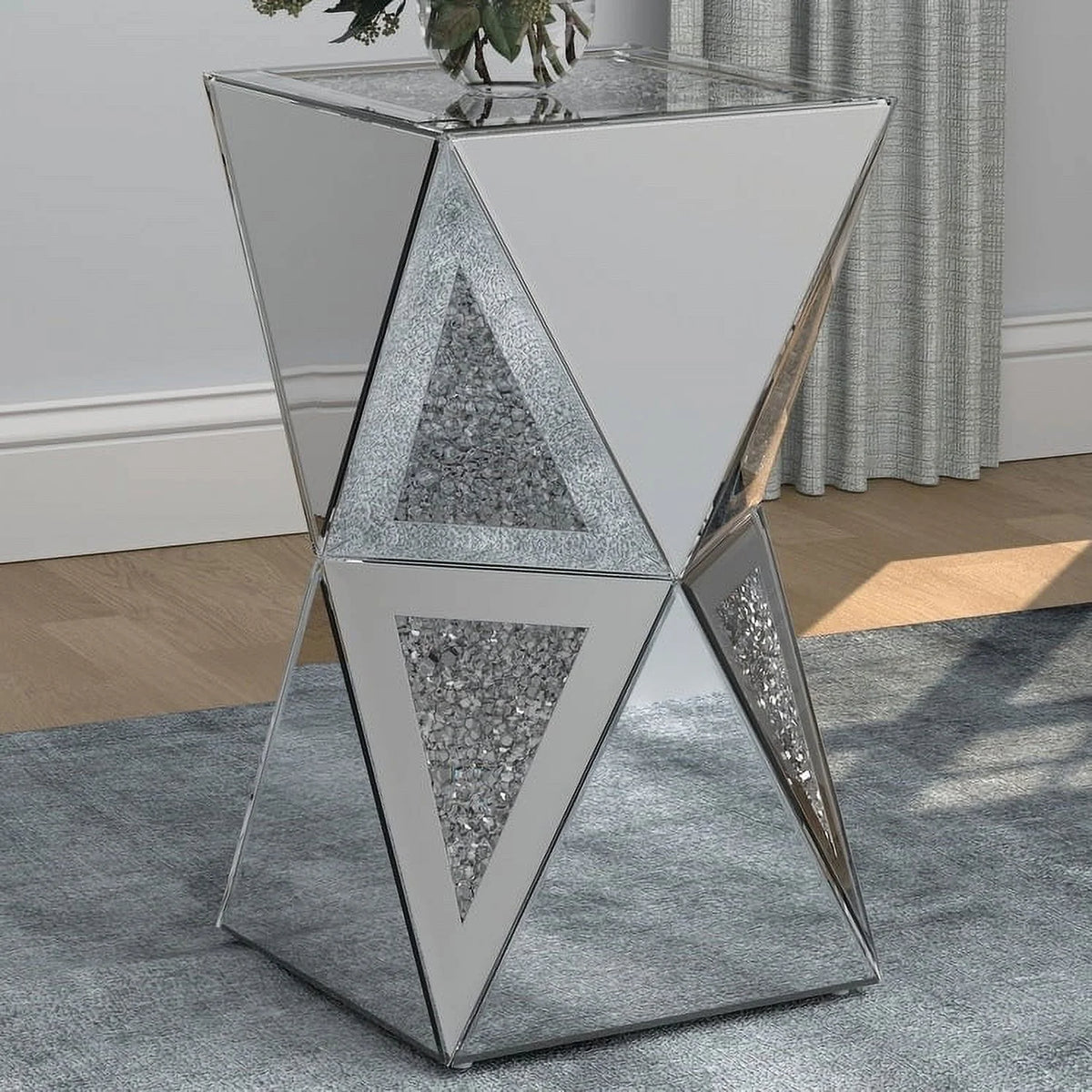 Silver Geometric Side Table S198387