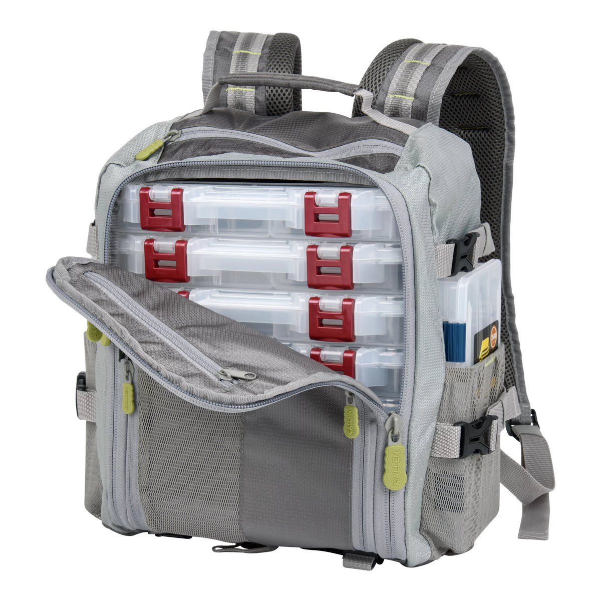Compact Fishing Backpack, 17.6 liters, Gray/Lime K5243