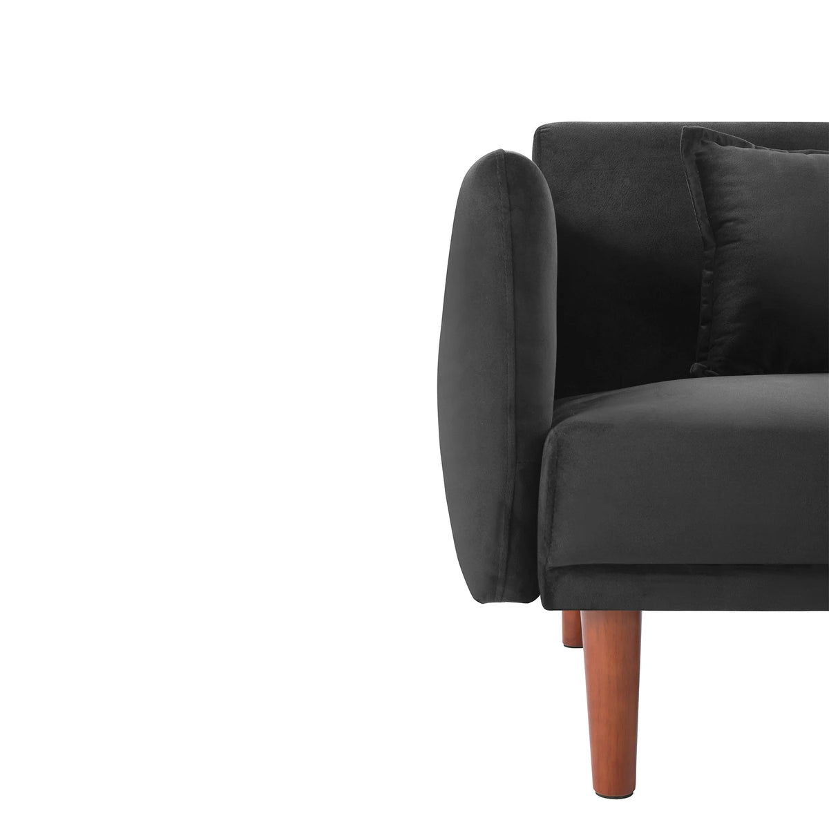 Black Velvet Convertible Sofa Bed P6172