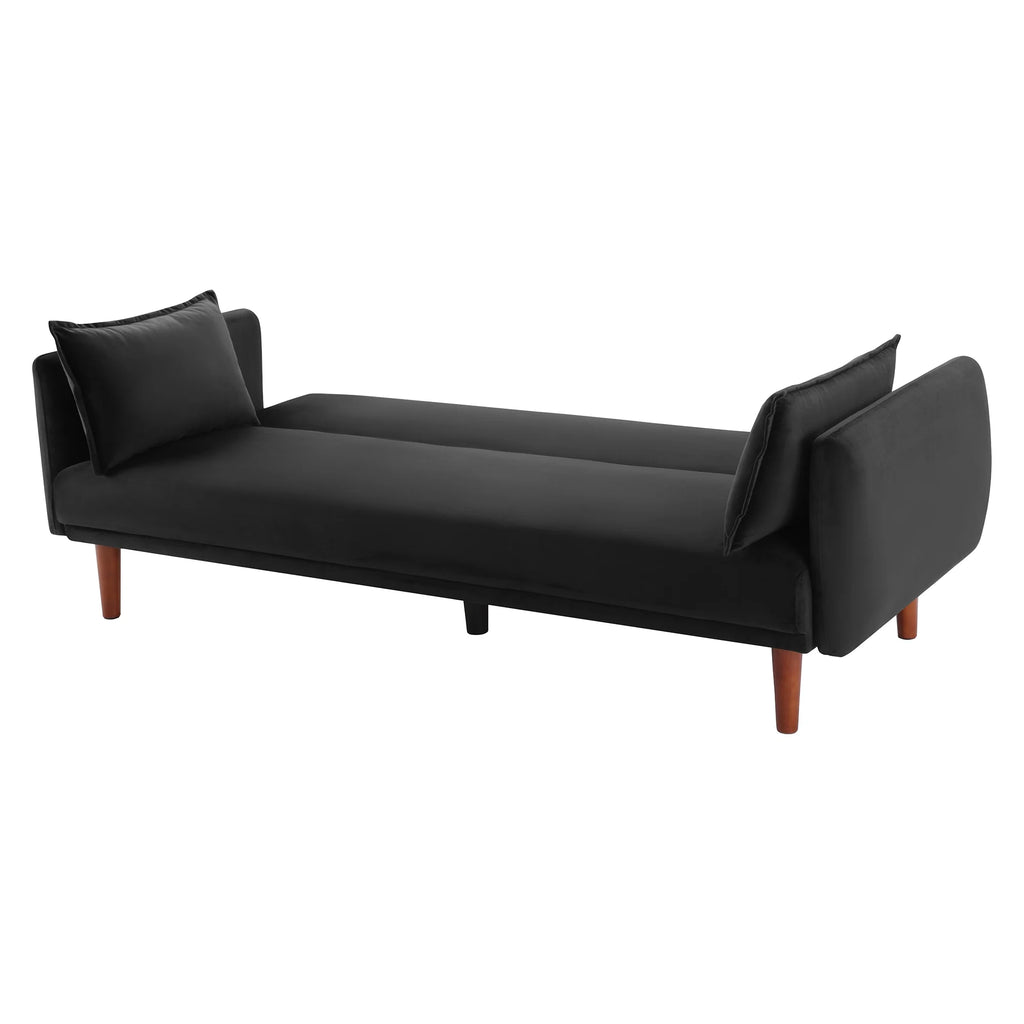 Black Velvet Convertible Sofa Bed P6172
