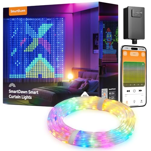 400 RGBIC LEDs Smart Curtain Lights with APP, IP65 Waterproof Color Changing String Lights A10209