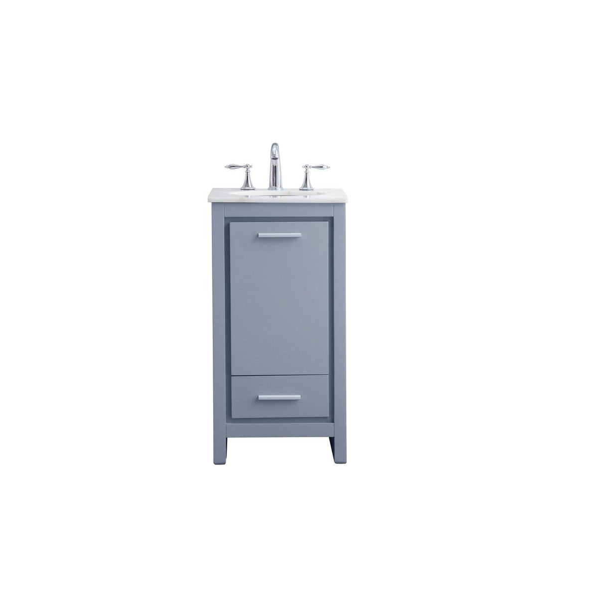 White 18 inch Bathroom Vanity Cabinet Set with Marble Top M79223