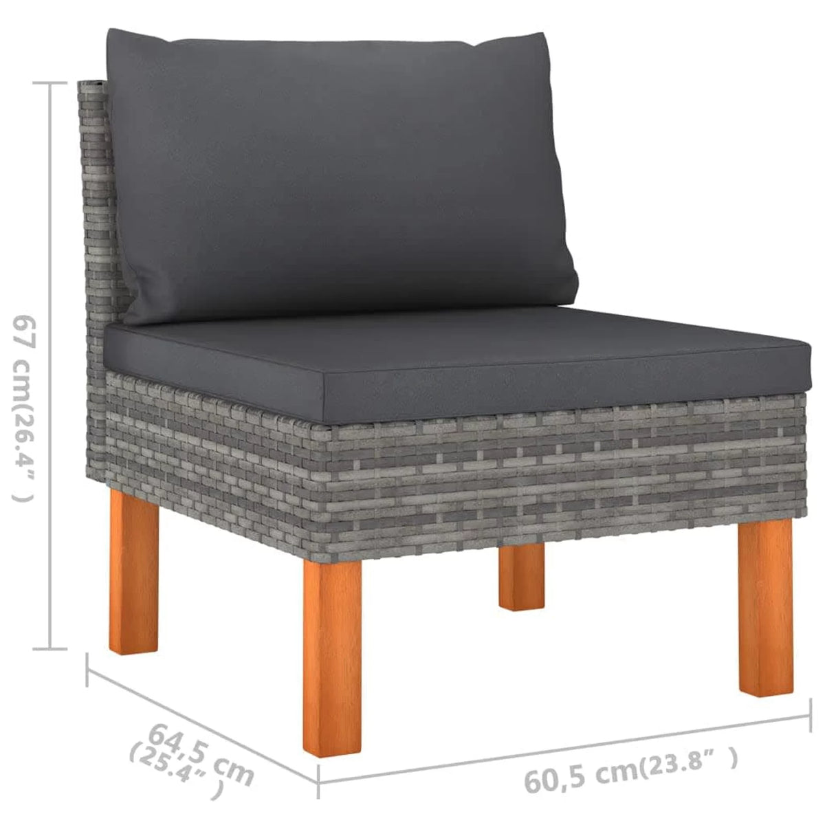 6 Piece Patio Set with Cushions Poly Rattan Gray Q888