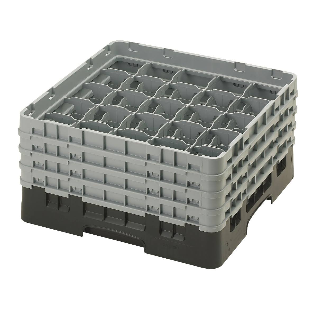 25 Compartment Full Size Glass Rack with 4 Extenders, Black F58159
