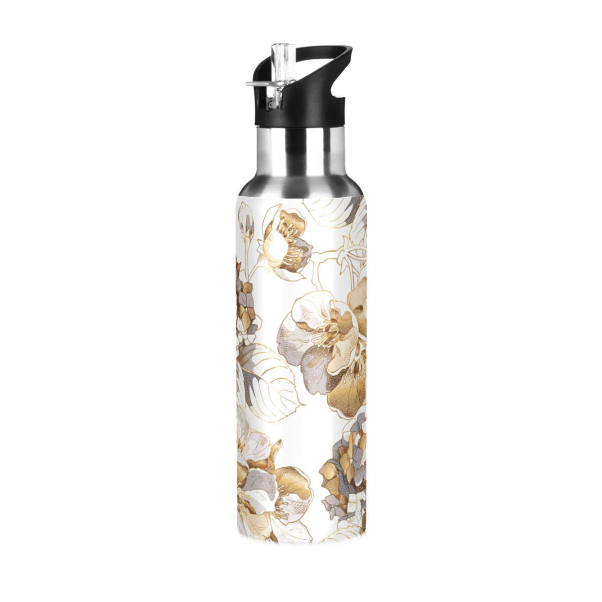 Stainless Steel Insulated Thermos Vacuum Flask with Straw Lid V661711