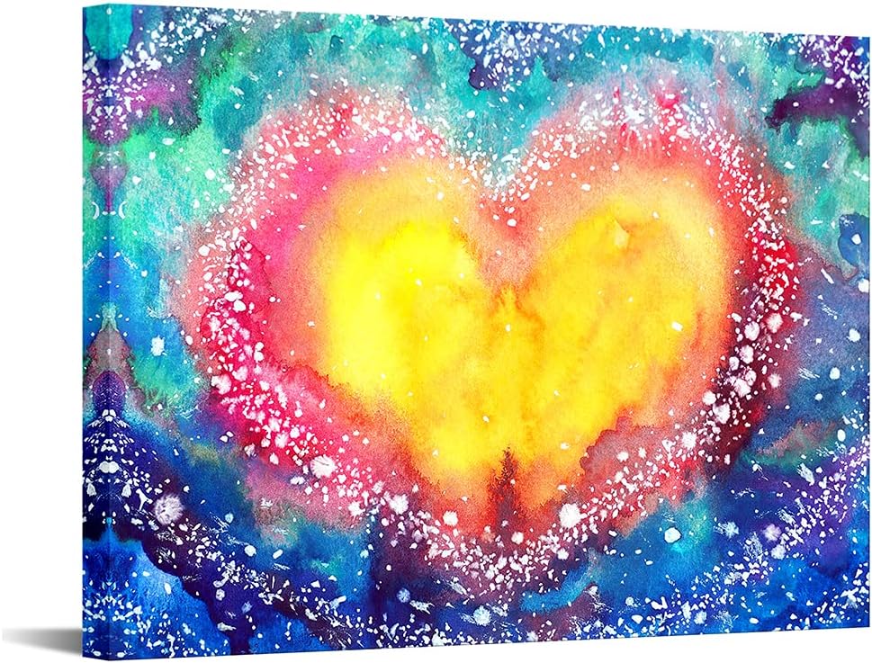 Colorful Heart Shape Canvas Wall Art 24x32inch D6833