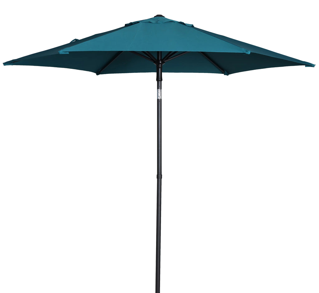 7.5 Foot Round Market Umbrella Black & White Cabana Stripe F62834