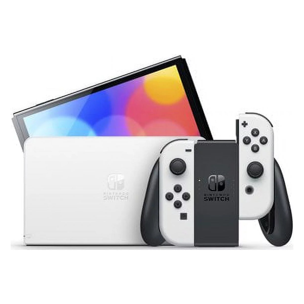 White Nintendo Switch OLED Console with 256gb Storage Card and Case U62359