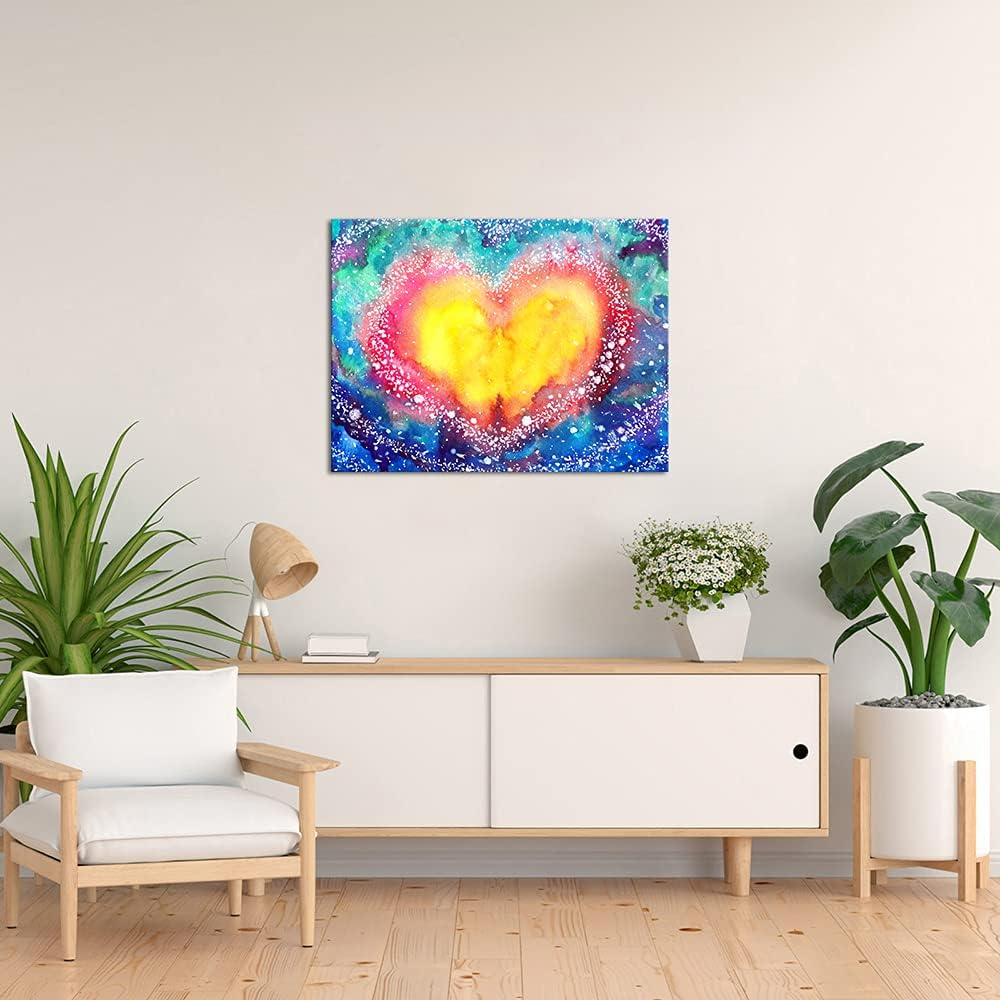 Colorful Heart Shape Canvas Wall Art 24x32inch D6833