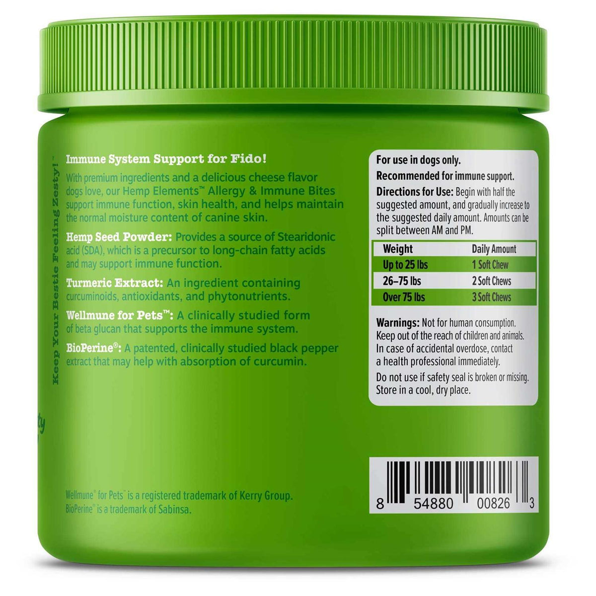 Hemp Cheese Allergy & Immune Bites for Dogs Z210