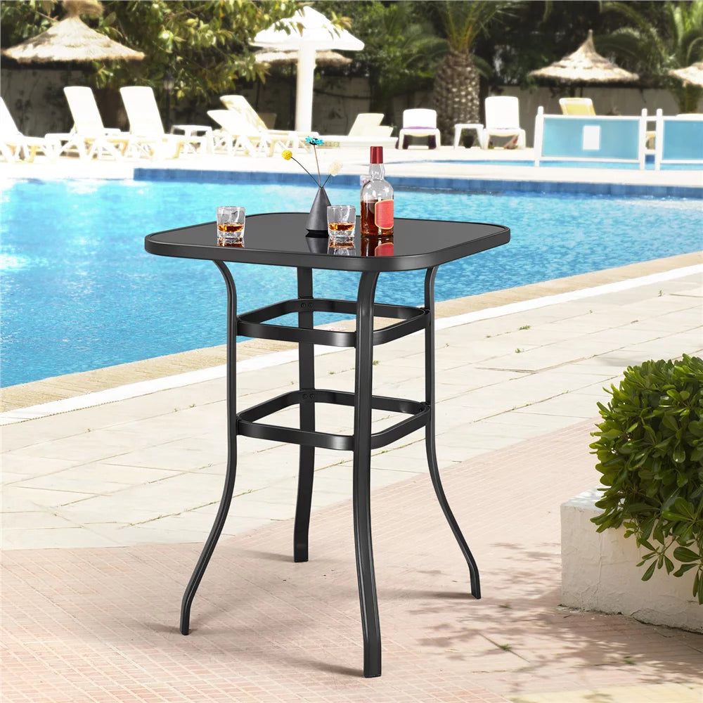Black Square Metal Bistro Table P5826